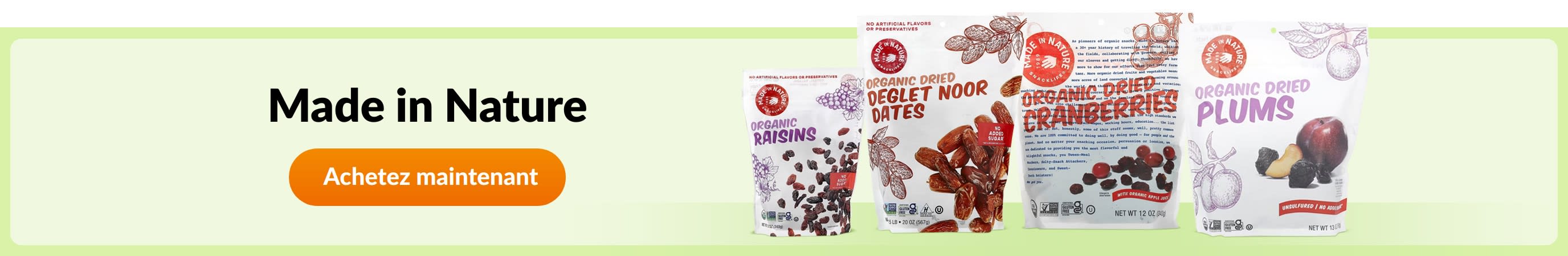 Découvrez les produits de la marque Made in Nature.