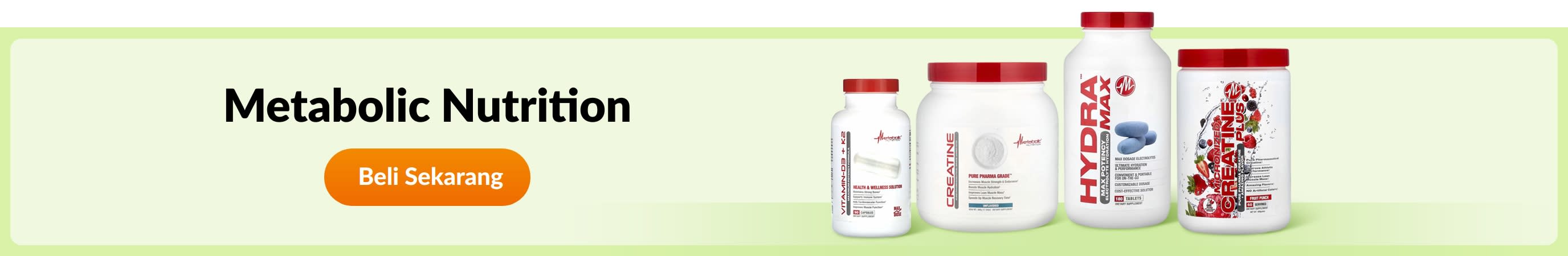 Dapatkan produk daripada jenama Metabolic Nutrition.