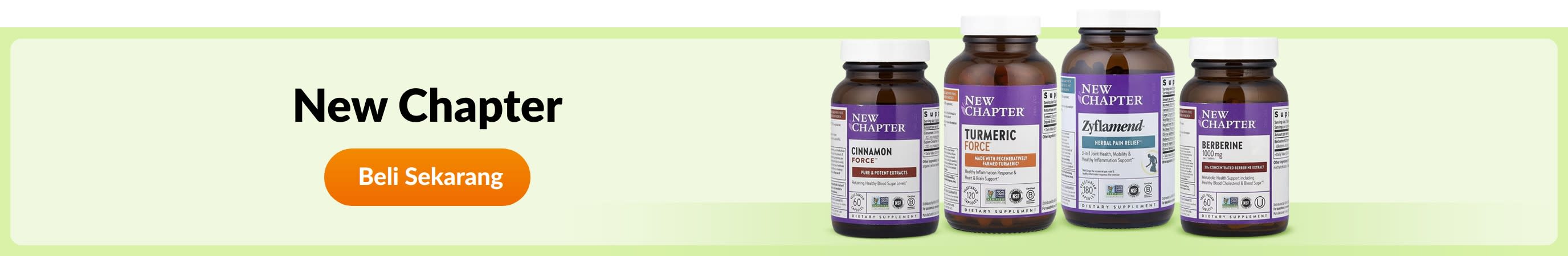 Dapatkan produk daripada jenama New Chapter.