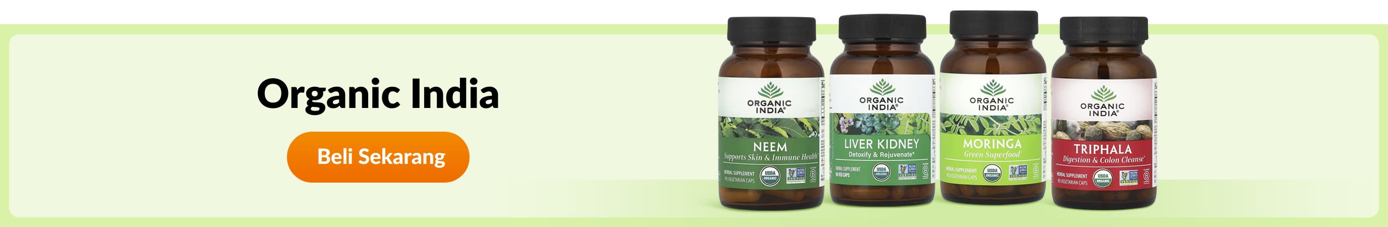 Dapatkan produk daripada jenama Organic India.