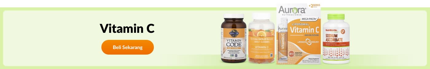 Beli suplemen Vitamin C daripada jenama seperti Garden of Life, California Gold Nutrition, Aurora, NutriBiotic dan banyak lagi.