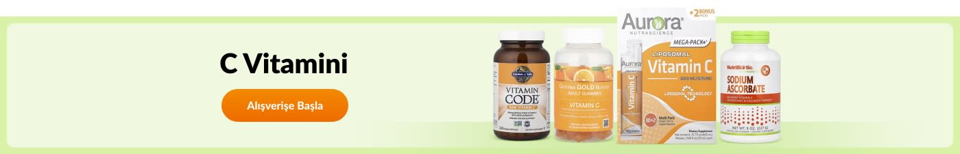Garden of Life, California Gold Nutrition, Aurora, NutriBiotic, ve daha fazla markadan C vitamini takviyeleri