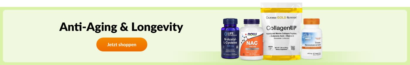 Kaufen Sie Anti-Aging-Präparate von Marken wie Life Extension, NOW, California Gold Nutrition, Doctor’s Best und vielen mehr.