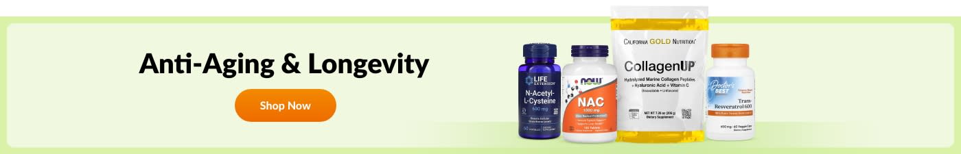 Shop anti-aging supplements from brands like Life Extension, NOW, California Gold Nutrition, Doctor’s Best, and more.