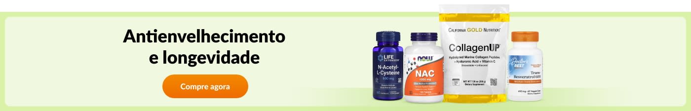 Compre suplementos antienvelhecimento de marcas como Life Extension, NOW, California Gold Nutrition, Doctor’s Best e muito mais.