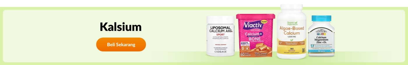 Beli suplemen Kalsium daripada jenama seperti Codeage, Super Nutrition, 21st Century, Viactiv dan banyak lagi.