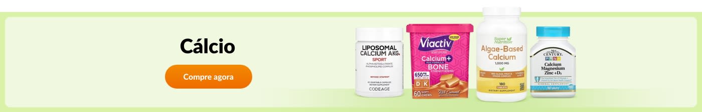 Compre suplementos de cálcio de marcas como Codeage, Super Nutrition, 21st Century, Viactiv e muito mais.