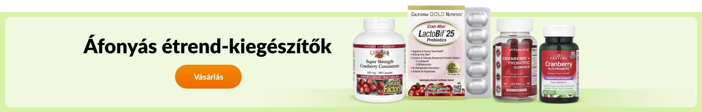 Vásároljon áfonyás étrend-kiegészítőket olyan márkáktól, mint a California Gold Nutrition, a Natural Factors, a Vitamatic, a 21st Century, stb.