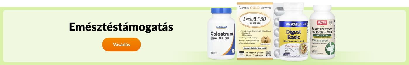 Vásároljon emésztést támogató étrend-kiegészítőket, mint például a Colostrum, a LactoBif probiotikumok, a Digest Basic, a Saccharomyces, stb.