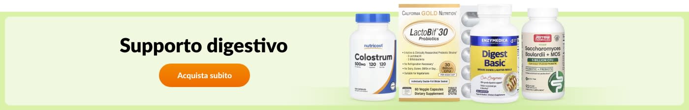 Acquista gli integratori per il supporto digestivo come Colostro, probiotici LactoBif, Digest Basic, Saccharomyces e altri ancora.