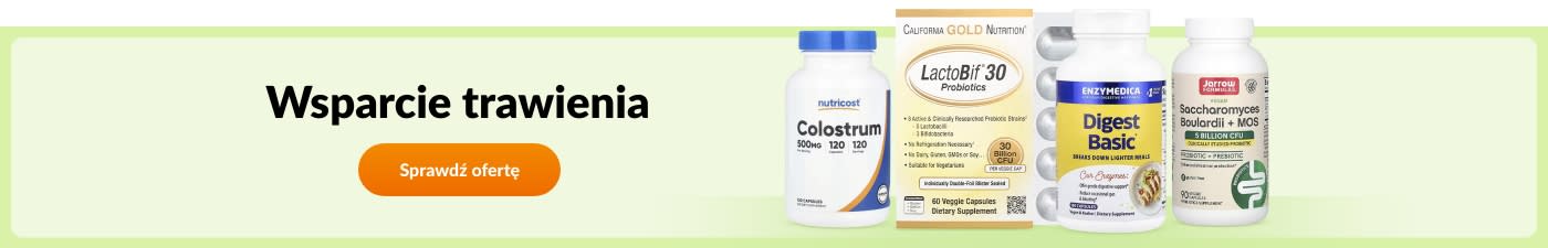 Kup suplementy wspierające trawienie, takie jak colostrum, probiotyki LactoBif, Digest Basic, Saccharomyces i inne.
