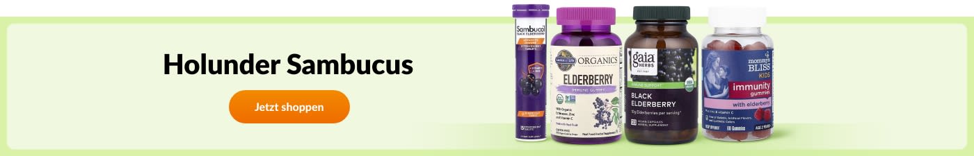 Holunderbeeren-Sambucus-Präparate von Marken wie Sambucol, Nature’s Way, Gaia Herbs, Mommy’s Bliss u.v.m. kaufen