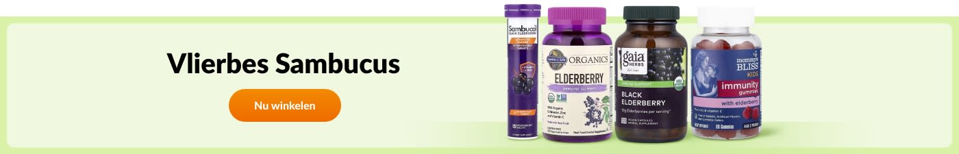 Koop vlierbessupplementen van merken zoals Sambucol, Nature's way, Gaia Herbs, Mommy's Bliss en meer.