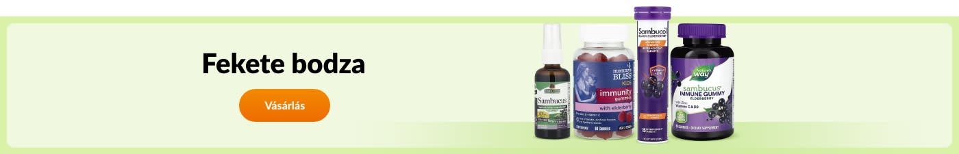 Vásároljon fekete bodzás étrend-kiegészítőket olyan márkáktól, mint a Sambucol, a Nature's Way, a Nature's Answer, a Mommy's Bliss, stb.