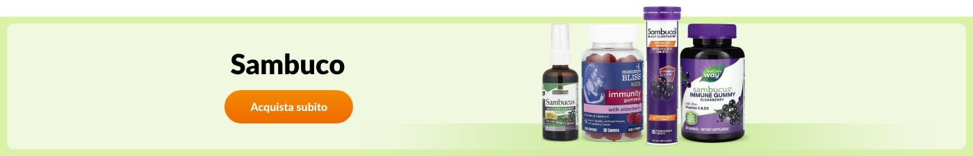 Acquista integratori a base di sambuco di marchi come Sambucol, Nature’s Way, Nature's Answer, Mommy’s Bliss e molti altri.