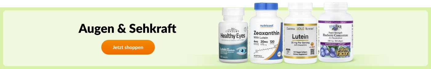 Kaufen Sie Nahrungsergänzungsmittel für Augen und Sehkraft wie Lutein, Zeaxanthin und Heidelbeerextrakt.