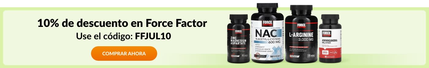 10% de descuento en la marca Force Factor con el código: FFJUL10.