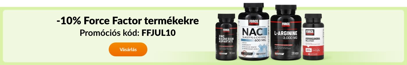 10% kedvezmény Force Factor termékekre a FFJUL10 kóddal.