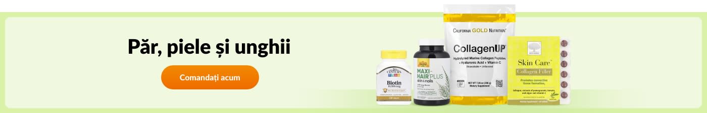 Comandați suplimente pentru păr, piele și unghii, precum Biotin, Maxi-Hair Plus, CollagenUP, Collagen Filler și altele.