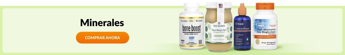 Compra suplementos minerales de marcas como California Gold Nutrition, True Sea Moss, Trace, Doctor’s Best y más.