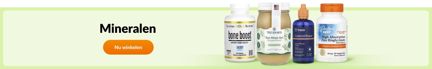 Ontdek mineraalsupplementen van merken zoals California Gold Nutrition, True Sea Moss, Trace, Doctor's Best en meer.