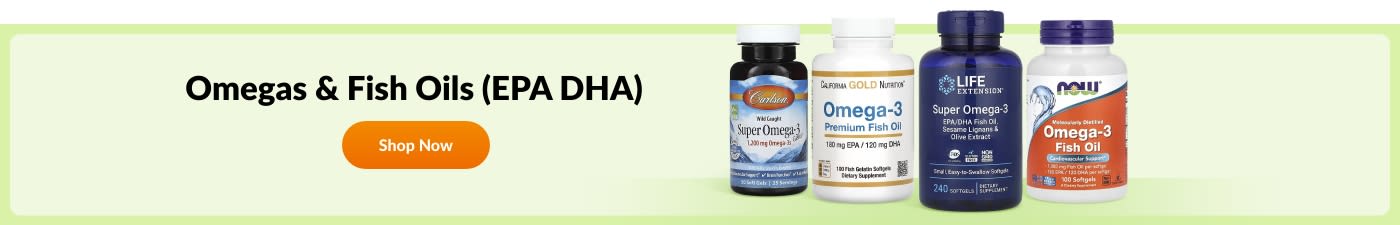 Shop Omegas & Fish Oils (EPA DHA) from top brands like Carlson, California Gold, Life Extension, NOW & more.