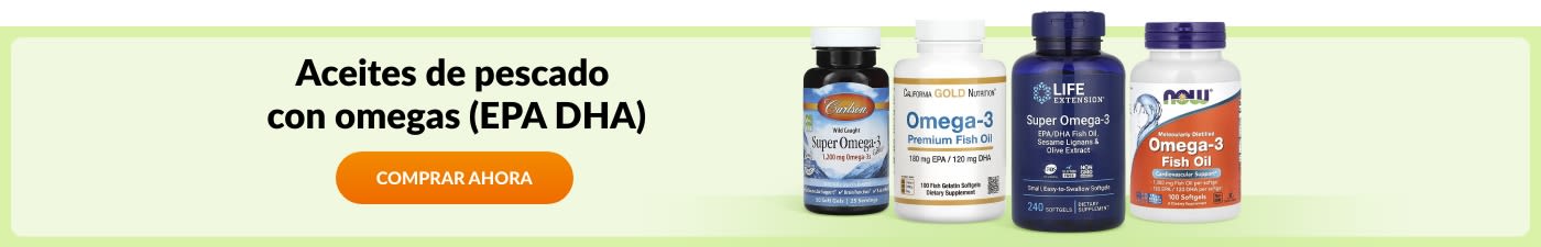 Compra aceites de pescado con omegas (EPA DHA) de las mejores marcas, como Carlson, CGN, Life Extension, NOW ¡y muchas más!