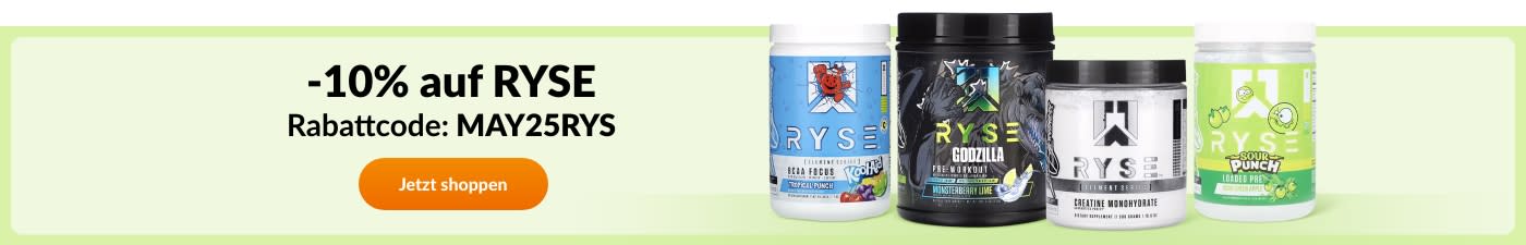 -10% auf RYSE. Mit Code: MAY25RYS