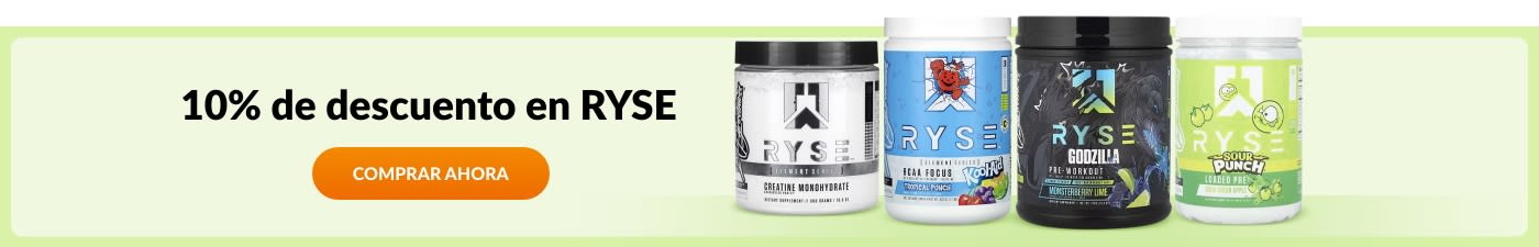 Compra suplementos RYSE con 10 % de descuento: creatina, preentrenamiento, energéticos y más.