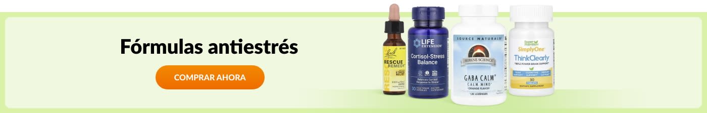Compra fórmulas antiestrés de las mejores marcas, como Bach, Life Extension, Source Naturals, Rainbow Light y muchas más.