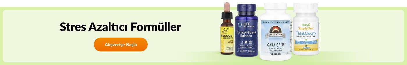 Bach, Life Extension, Source Naturals, Rainbow Light ve daha fazlası gibi önde gelen markalardan Stres Azaltıcı Formüller.