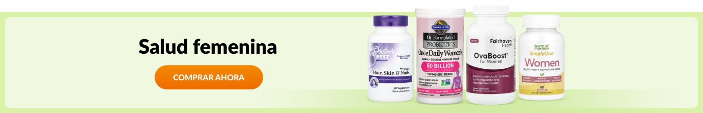 Suplementos para la salud femenina de marcas como Doctor’s Best, Garden of Life, Fairhaven Health, Super Nutrition ¡y más!