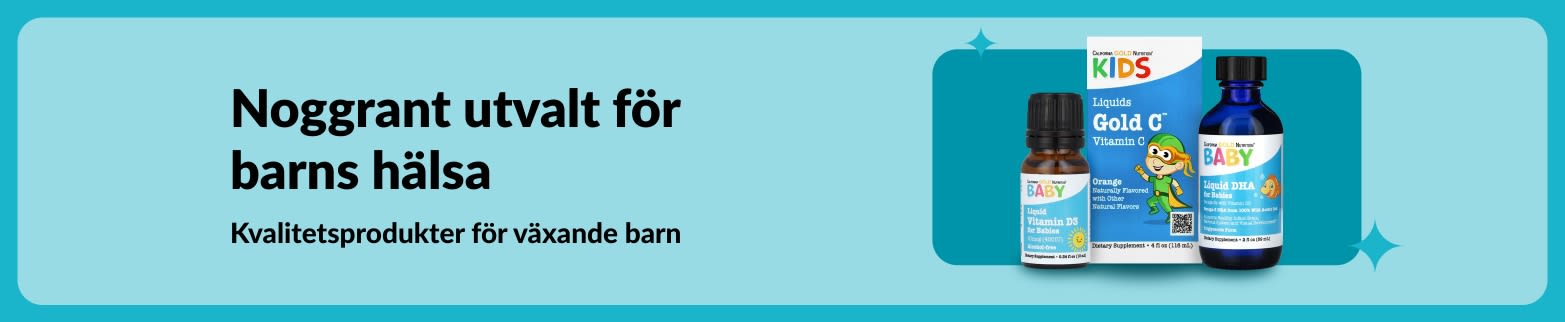 Hälsotillskott för barn med noggrant utvalda, högkvalitativa produkter som är utformade för att stödja växande barn.