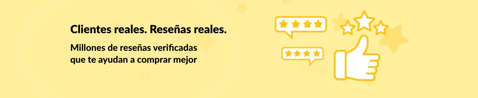 Banner promoviendo reseñas verificadas de clientes reales que te ayudan a tomar mejores decisiones de compra.