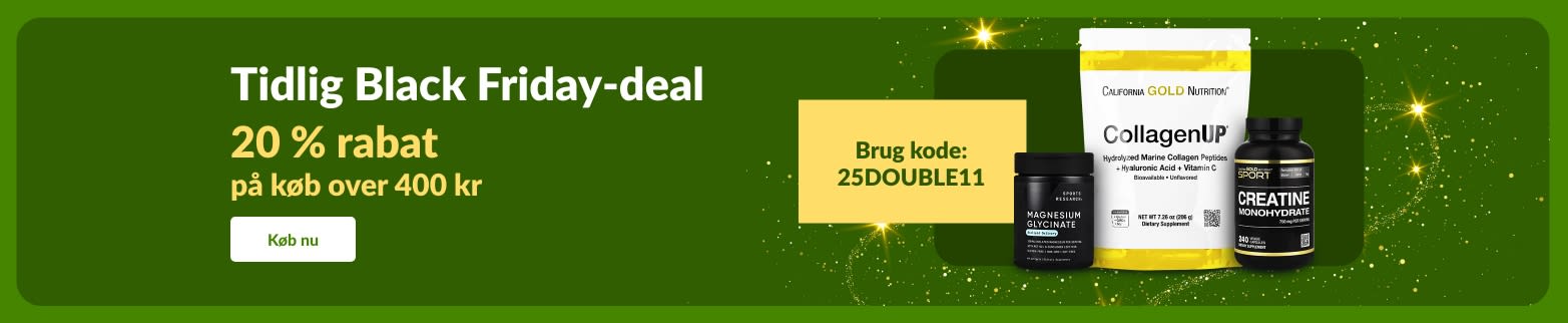 iHerb tidlig Black Friday-banner med CollagenUP og kosttilskud.
