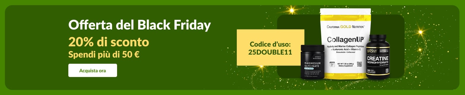 Banner iHerb per il Black Friday, con CollagenUP e integratori.