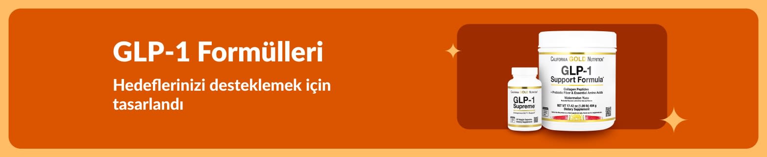 Zindeliği ve kilo yönetimi hedeflerini destekleyen GLP-1 formülleri; takviye ürünleri görseliyle.