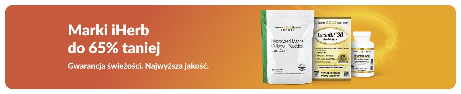 Do 65% zniżki na marki iHerb – promocja na kolagen i suplementy z naciskiem na wysoką jakość i świeżość.