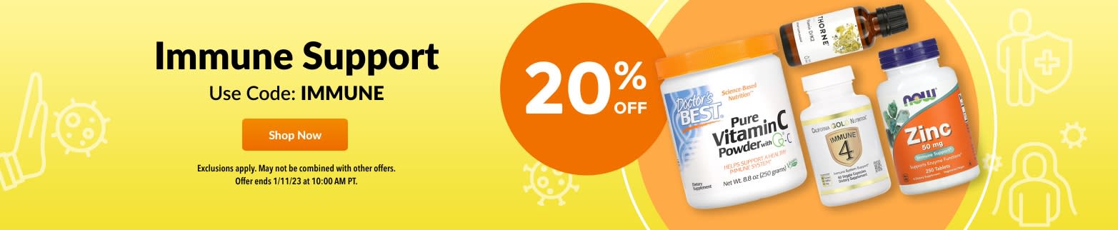 20% OFF IMMUNE SUPPORT USE PROMO CODE: IMMUNE