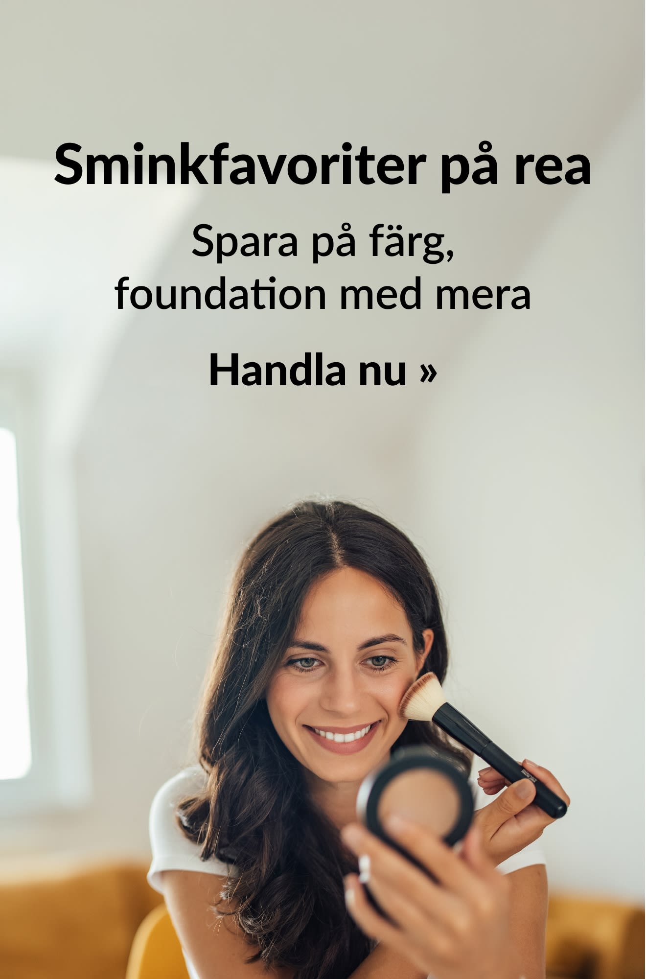 Banner som gör reklam för sminkfavoriter på rea. Handla nu