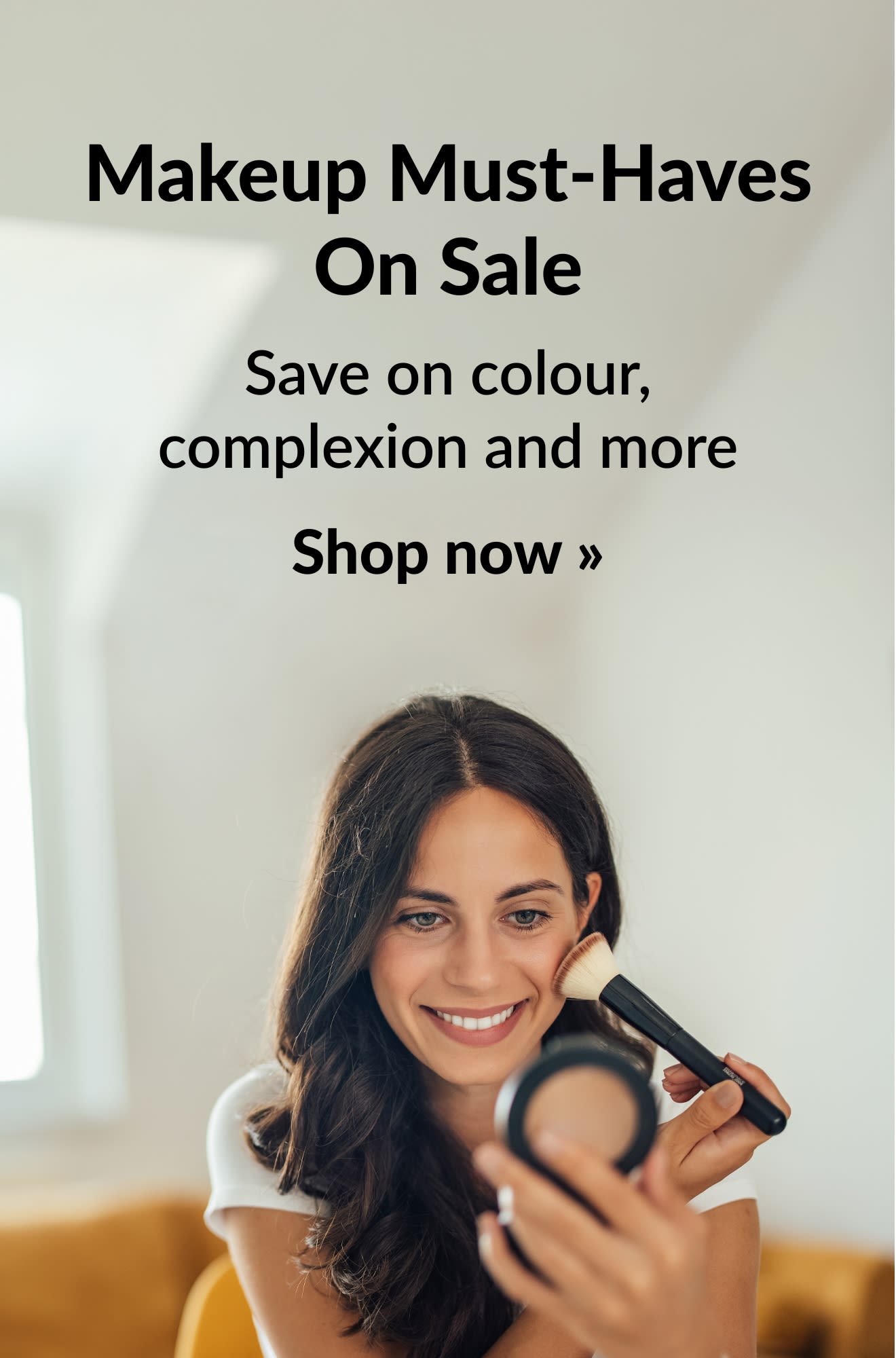Banner promoting makeup must-haves on sale. Shop now.