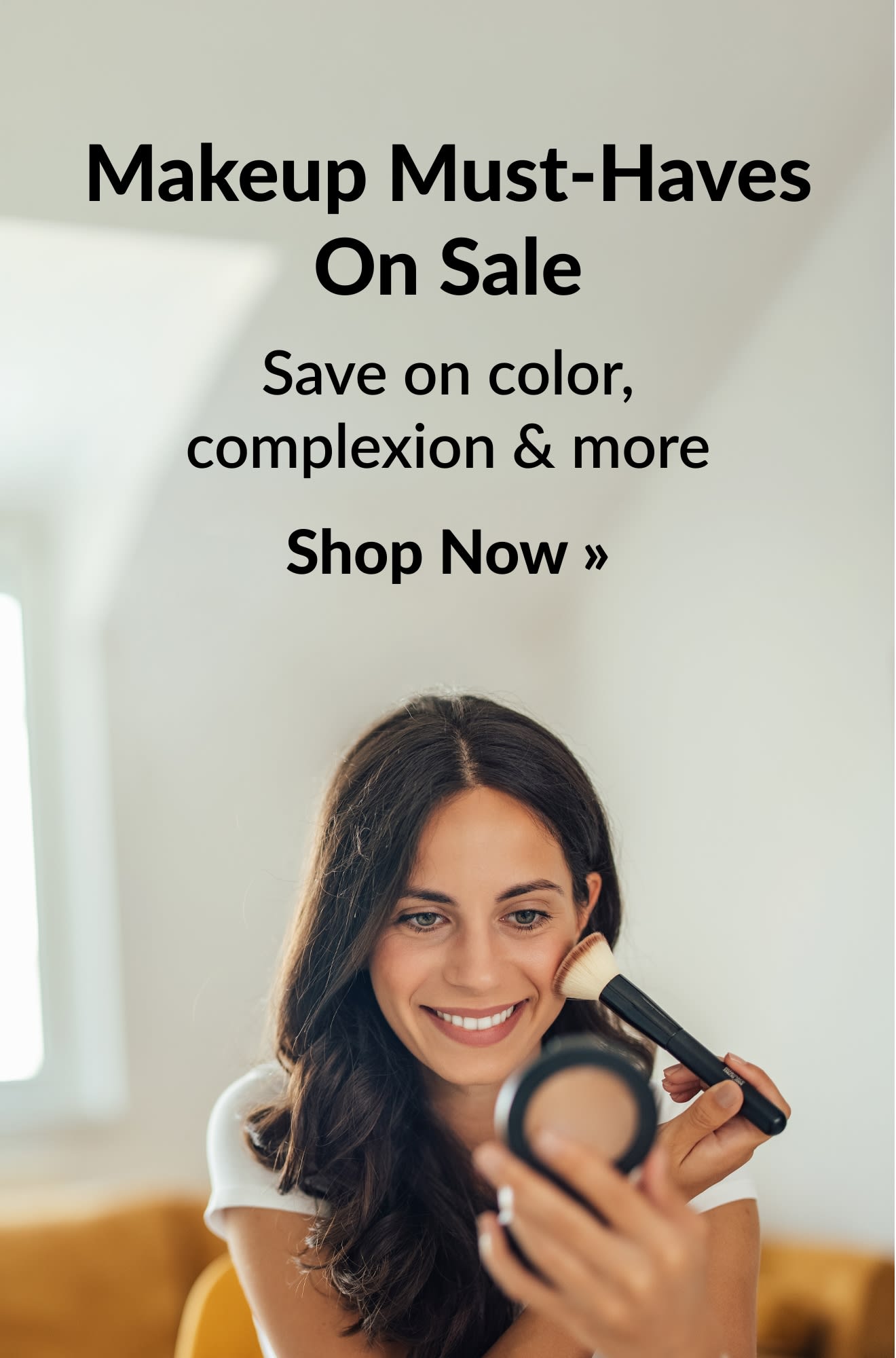 Banner promoting makeup must-haves on sale. Shop now.