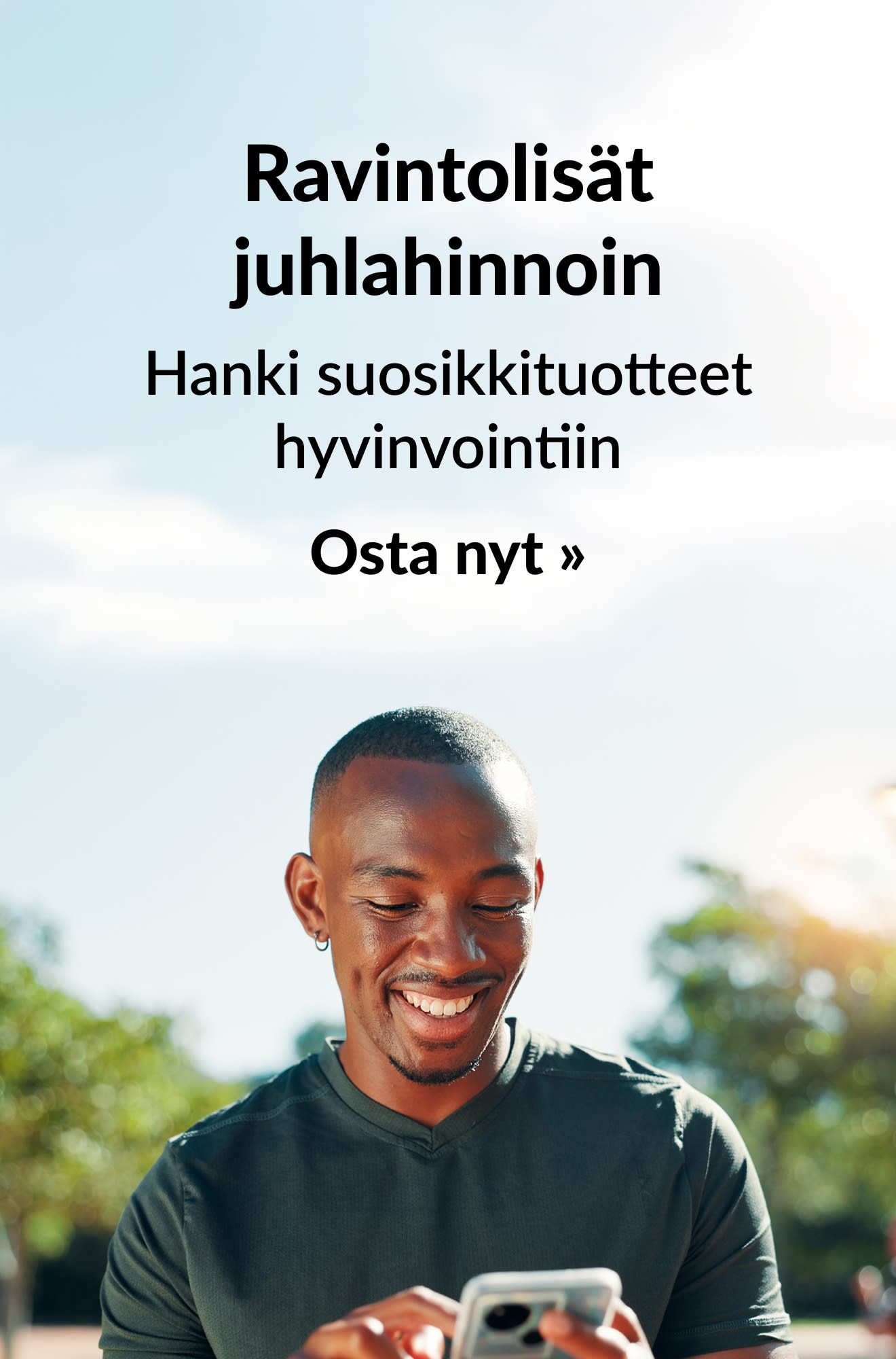 Ravintolisäbanneri, joka tarjoaa lisäravinteet juhlahinnoin. Osta nyt.