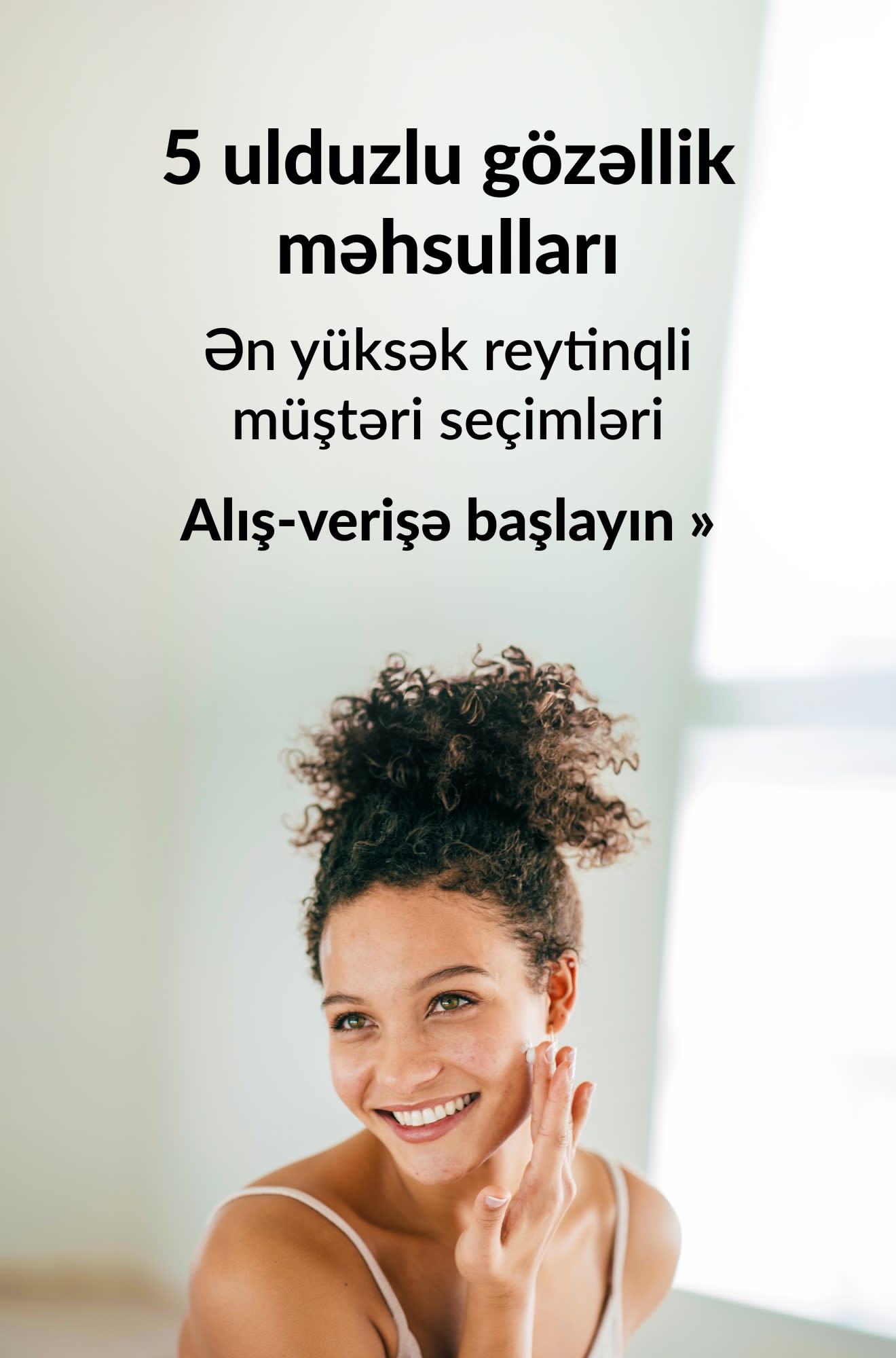 5 ulduzlu gözəllik məhsullarını təbliğ edən banner. Alış-verişə başlayın.