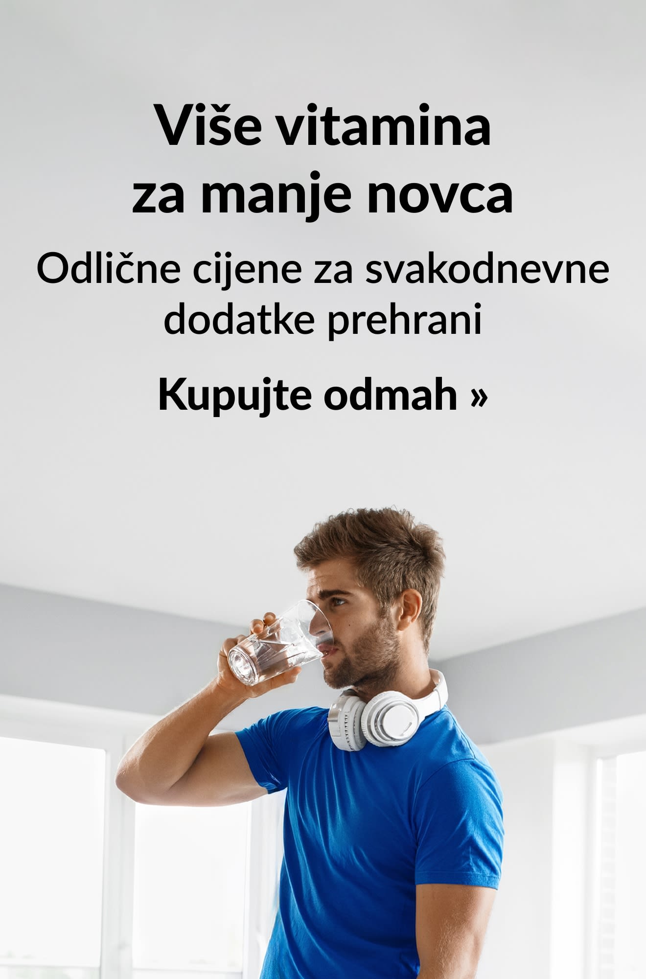 Reklamni natpis koji promovira odlične ponude na vitamine. Kupujte odmah.