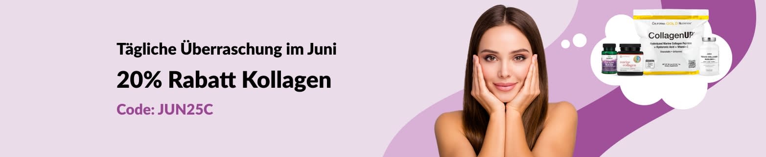 Werbektion mit 20% Rabatt auf die Kategorie Kollagen mit dem Code JUN25C
