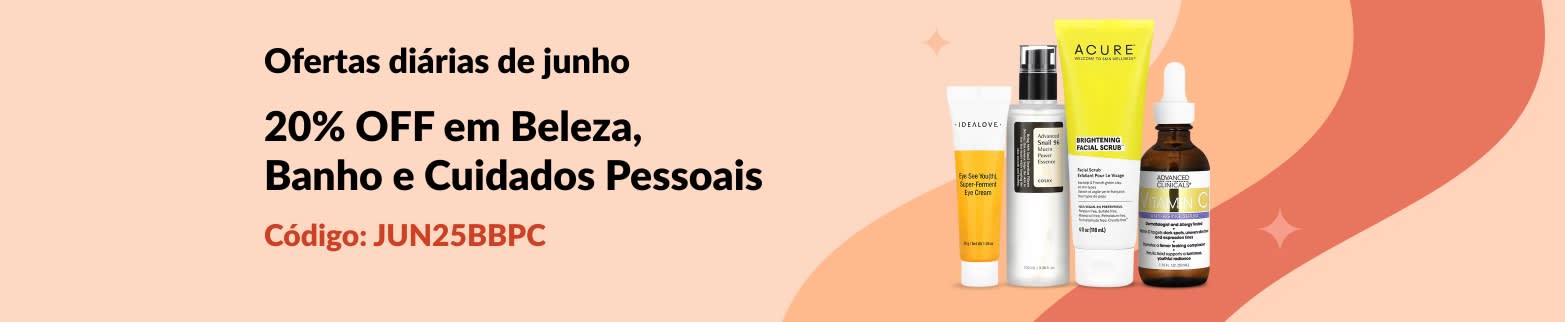 20% OFF em Beleza, Banho e mais
