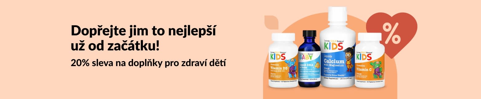 20% sleva na zdraví dětí na iHerb, včetně vitamínů v tekuté formě, DHA, vápníku a doplňků stravy na podporu imunity.