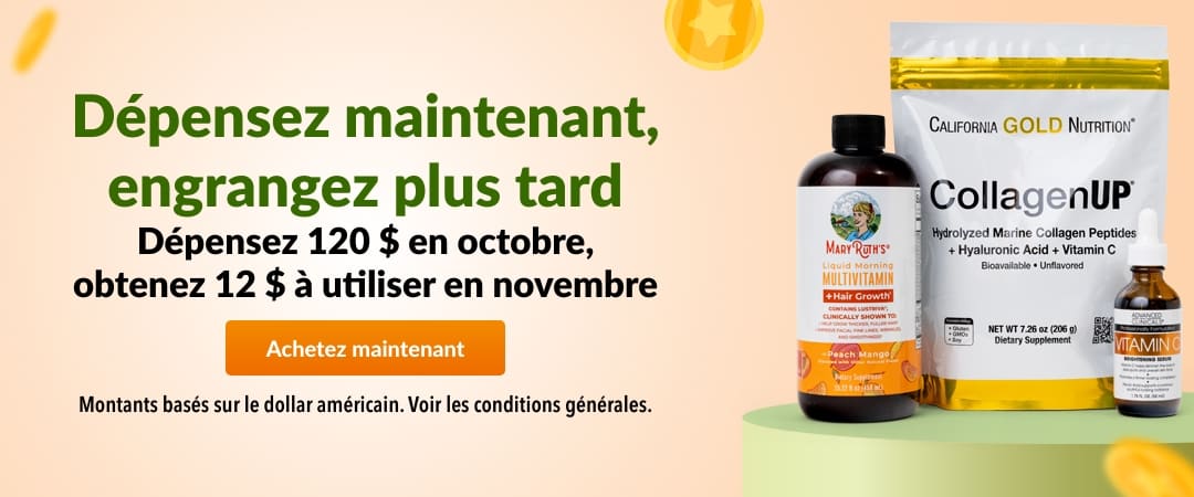 Dépensez 120 $ en octobre, obtenez 12 $ à utiliser en novembre