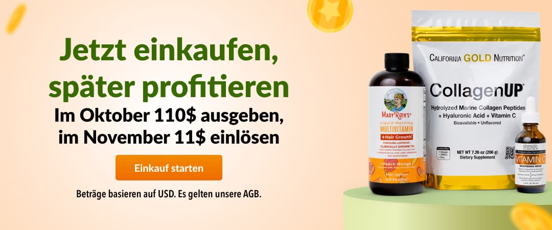 Im Oktober 110$ ausgeben, im November 11$ einlösen